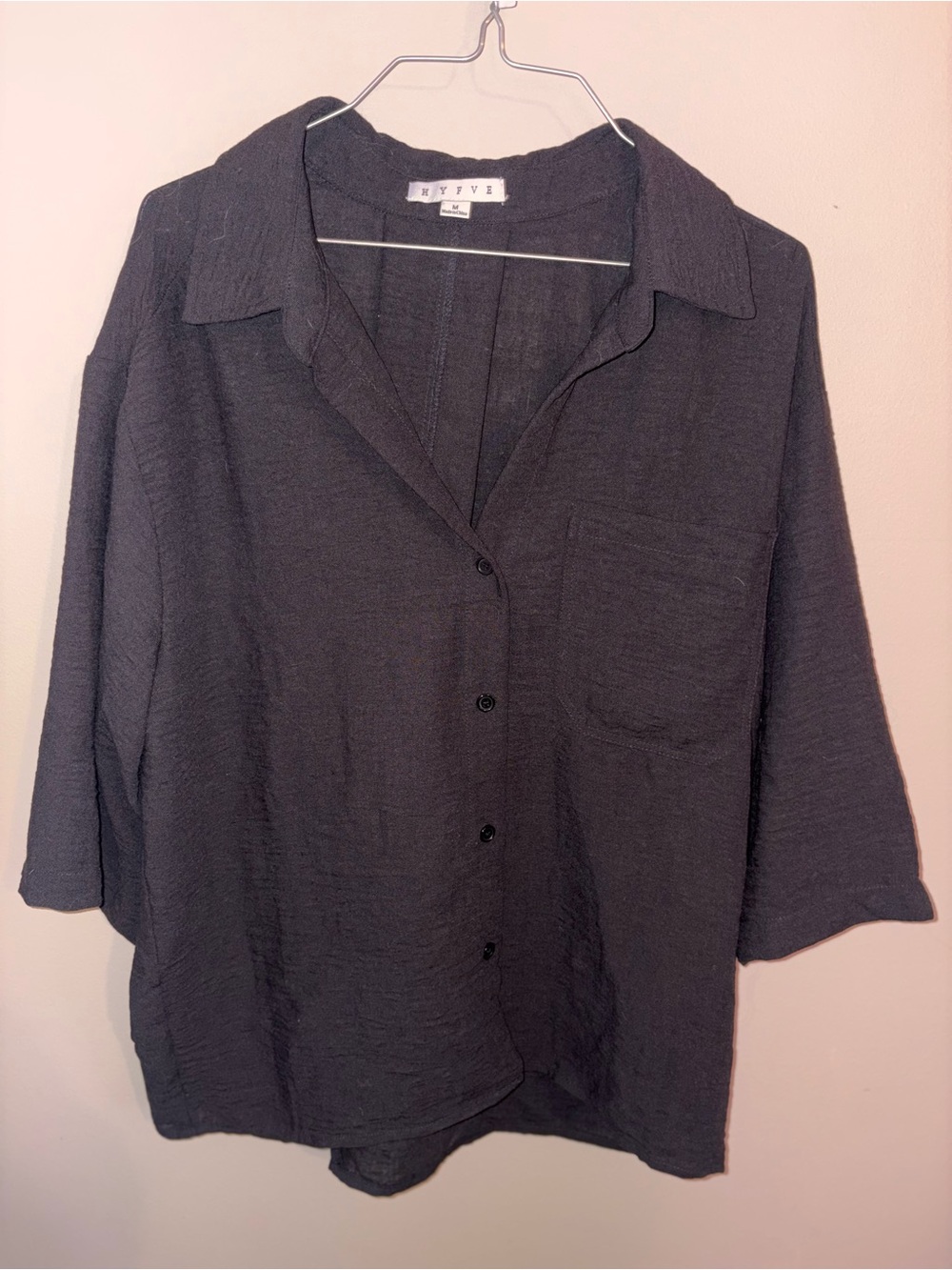 HYFVE Dark Charcoal Button-Up Blouse
